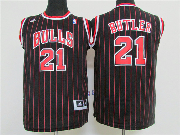 NBA Youth Chicago Bulls #21 Butler black Game Nike Jerseys->->Youth Jersey